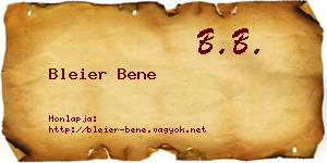 Bleier Bene névjegykártya